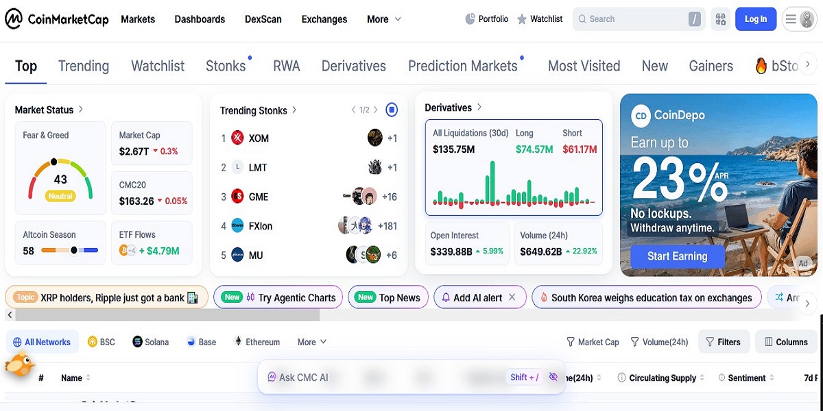 Cryptocurrency Prices, Charts And Market Capitalizations
