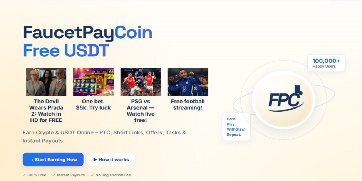 Faucet Pay CoinFree USDT