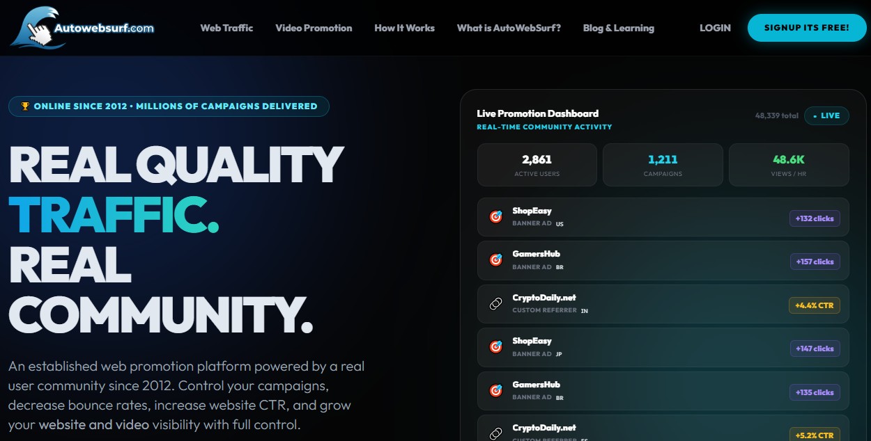 AutoWebSurf 2.0 | Webs Promotion, Grow your website audience