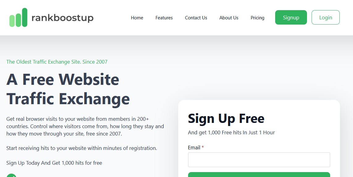 RankBoostUp Free Website Traffic Exchange