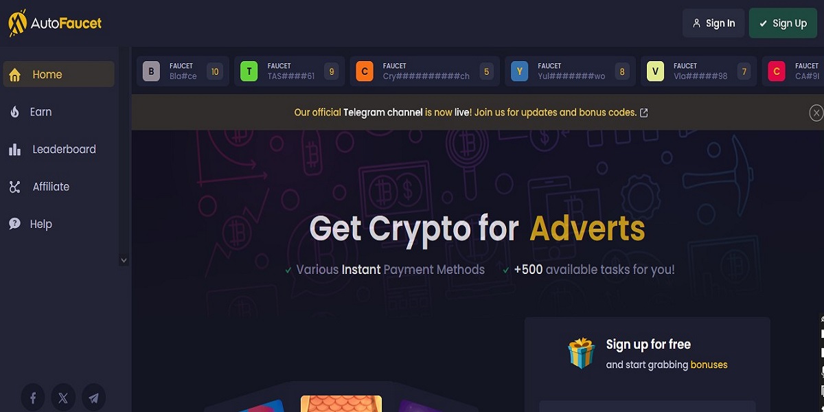 AutoFaucet: Free Bitcoin, Ethereum, Dogecoin