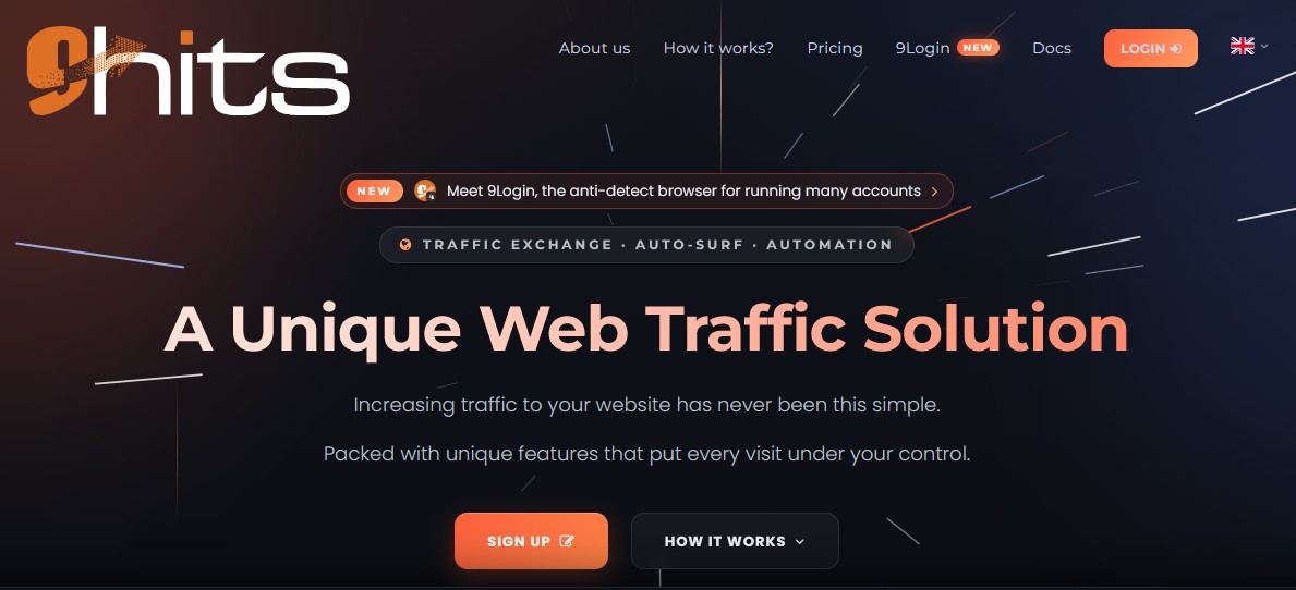 9Hits Traffic Exchange - Auto-Surf With Custom Interactions