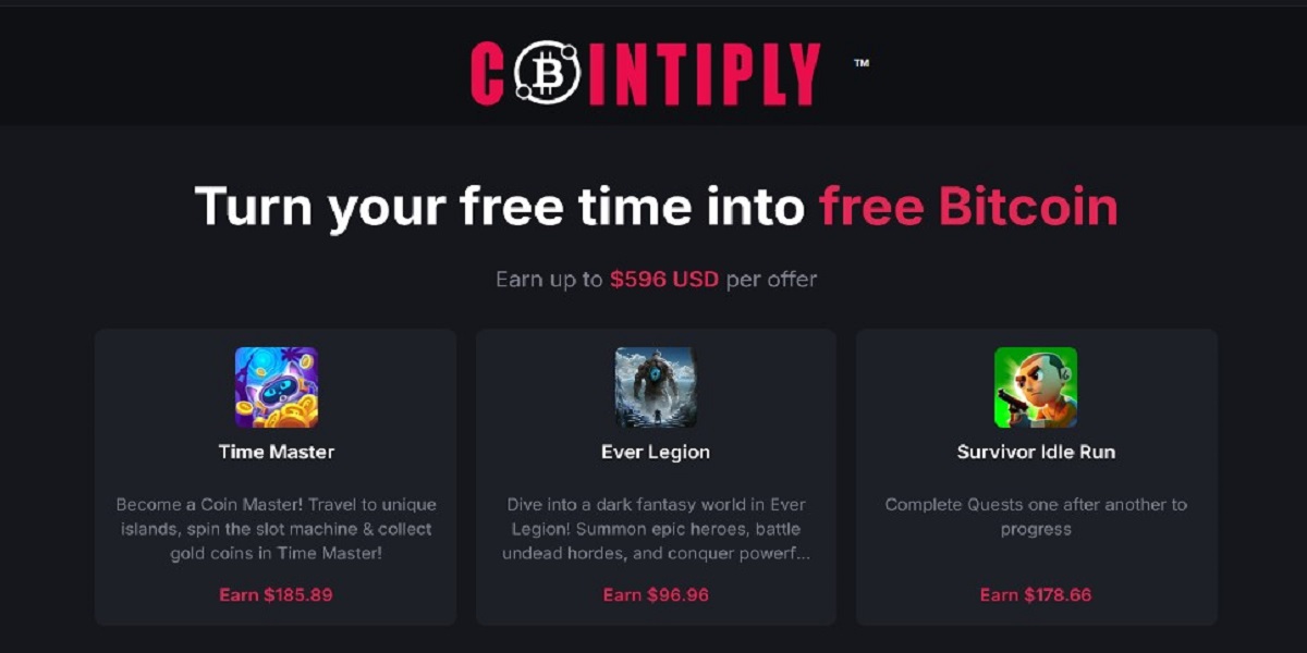 Cointiply Bitcoin Rewards - Earn Free Bitcoin