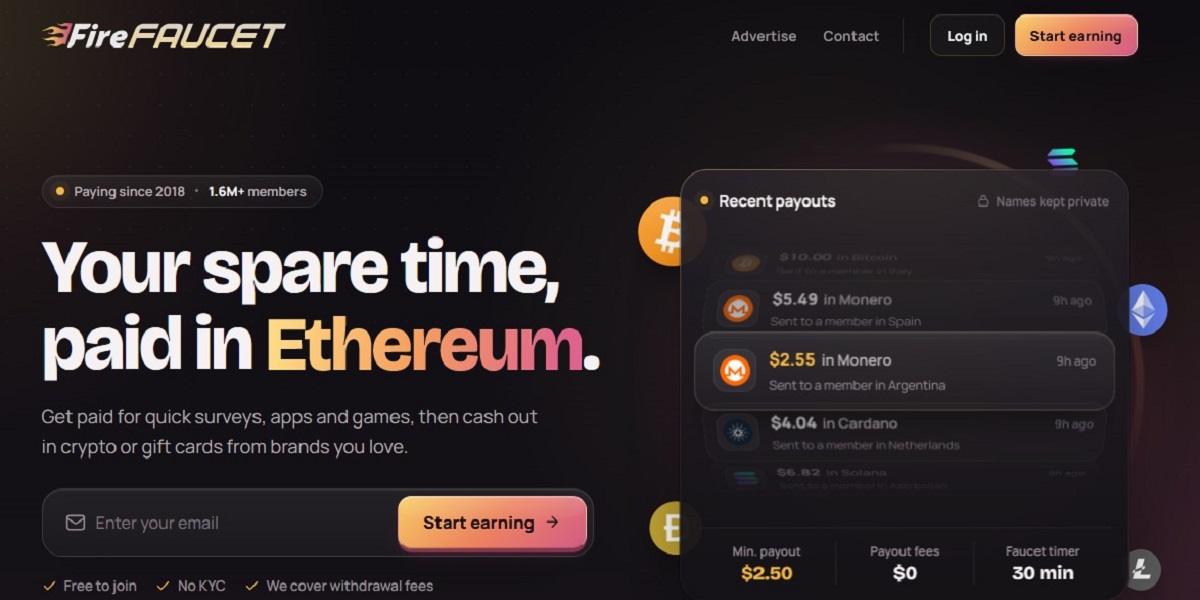 Fire Faucet — Earn Crypto & Gift Cards from Real Tasks
