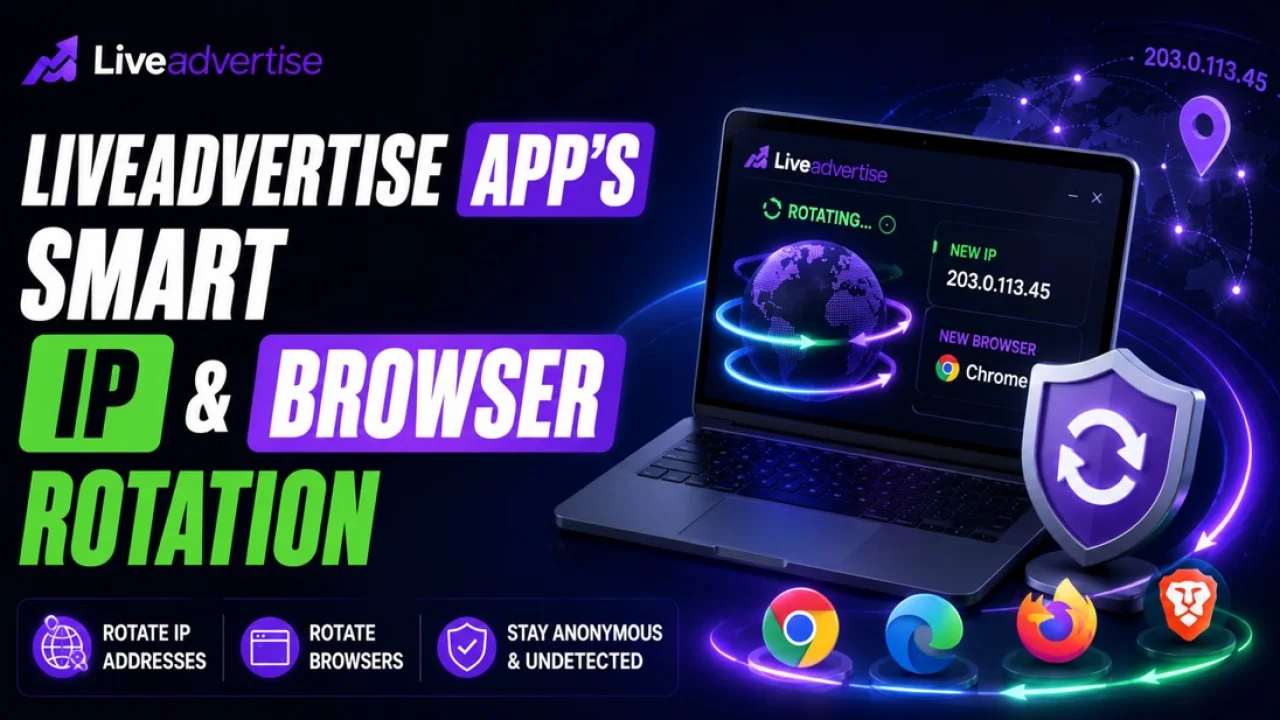 Liveadvertise App's Smart IP & Browser Rotation