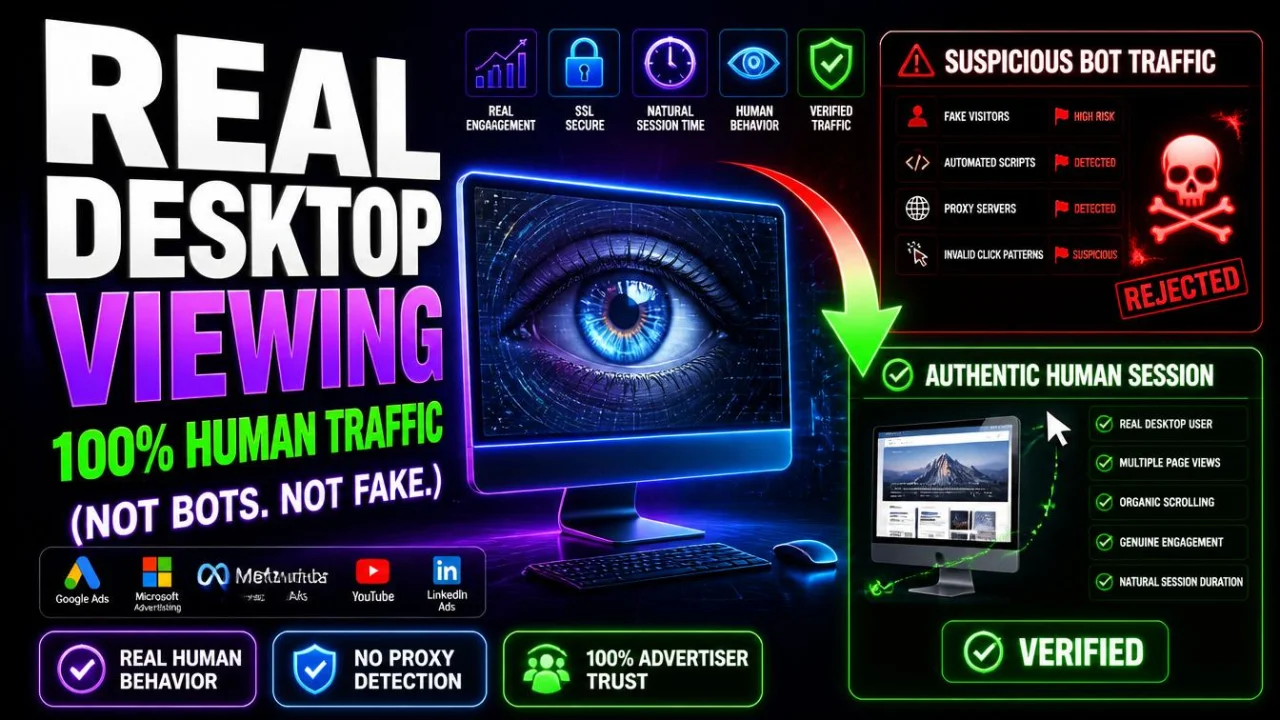 Why Real Desktop Viewing App on Liveadvertise Makes Your Traffic Look 100% Human